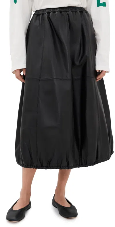 Sea Caitlin Leather Midi Skirt Black