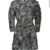 Sea Calla Cheetah Long Sleeve Belted Tunic In Black