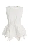 Sea Camden Corded Cotton Poplin Top In White