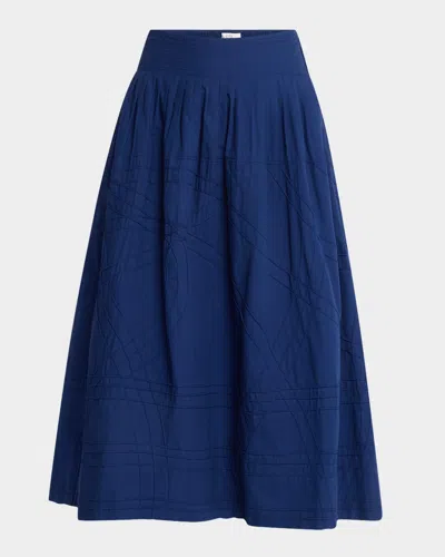 Sea Camden Cotton Poplin Midi Skirt In Multi