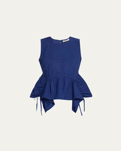 Sea Camden Cotton Poplin Tank Top In Blue