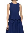 Sea Camden Cotton Poplin Tank Top In Blueberry In Blue