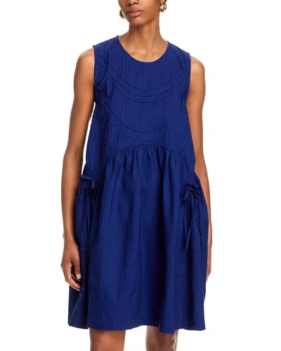 Sea Camden Poplin Mini Tunic Dress In Blue