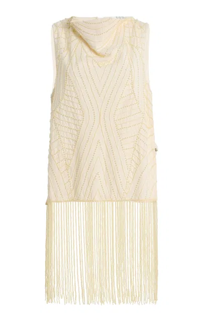 Sea Carlotta Embellished Cotton-blend Top In Ivory