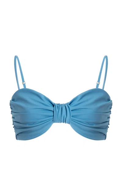 Sea Carmella Draped Bikini Top In Blue