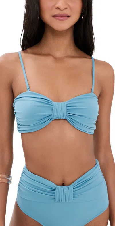 Sea Carmella Draped Bikini Top Blue