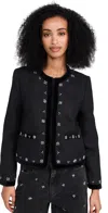 Sea Caryl Beaded Tweed Jacket In Black