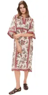 Sea Cassandra Floral Cotton Midi Caftan Dress In Multi