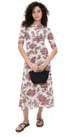 Sea Cassandra Print Ruched Short Sleeve Dress In Paisley In Multi