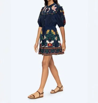 Sea Cassia Print Short Mini Dress In Navy In Blue