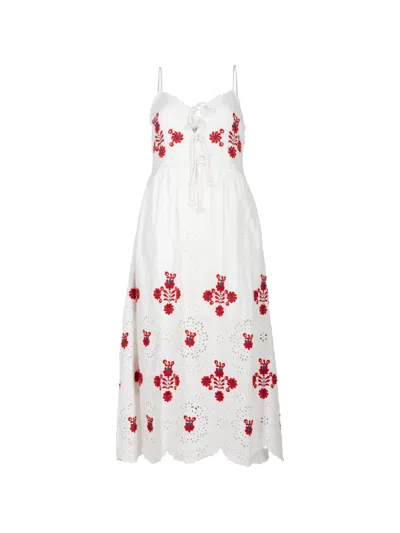 Sea Catharina Embroidered Broderie-anglaise Midi Dress In Multi