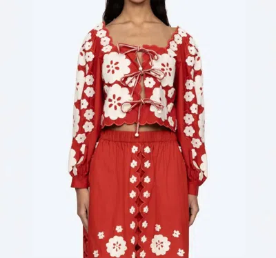 Sea Catrine Long Sleeve Top In Red