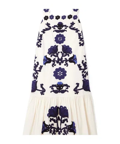 Sea Catrine Scalloped Appliquéd Cotton-voile Midi Dress In White