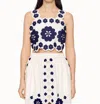 Sea Catrine Embroidered Crop Top In Blue