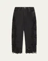 Sea Cavina Embroidered Crop Barrel Jeans In Black