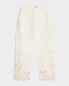 Sea Cavina Embroidered Crop Barrel Jeans