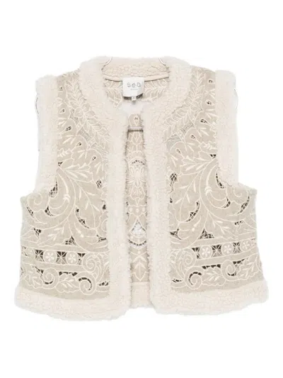 Sea Ceci Weste Mit Stickerei In White