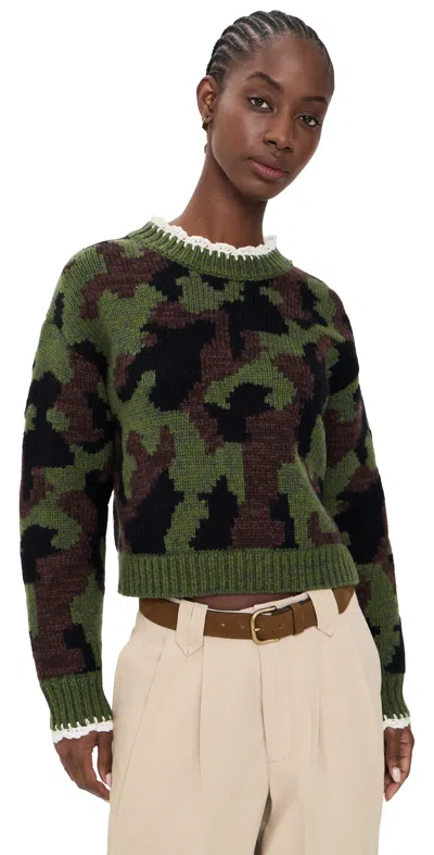 Sea Channing Crew Neck Sweater Multi In Green