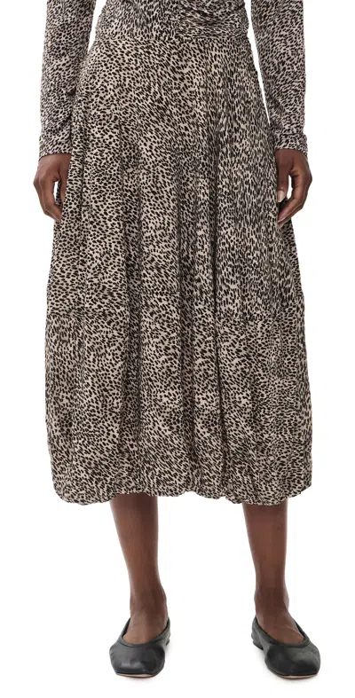 Sea Charlize Print Bubble Midi Skirt Cream