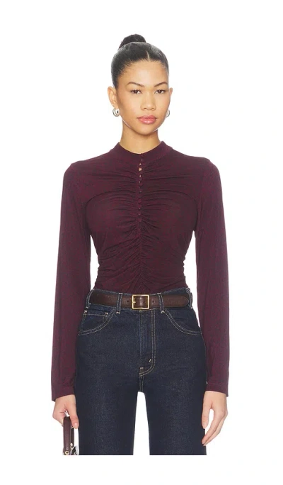 Sea Charlize Print Longsleeve Top In Brown