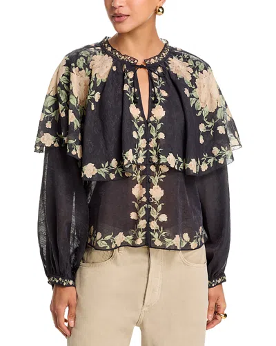 Sea Christina Cape Blouse In Black