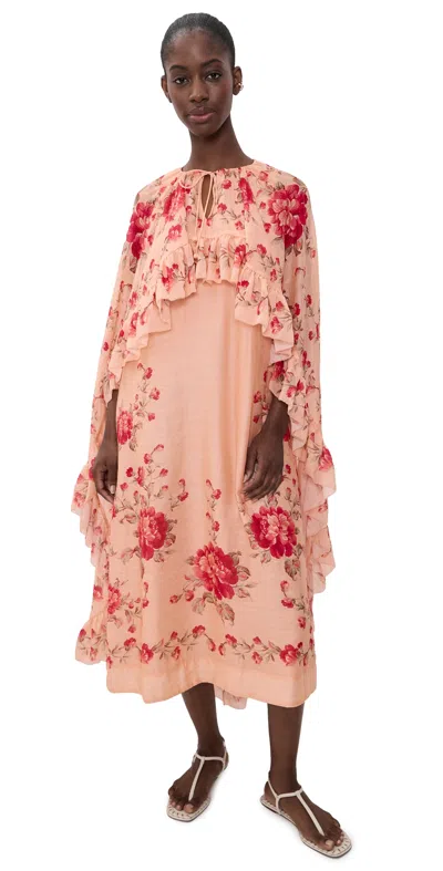 Sea Christina Print Midi Cape Dress Pink