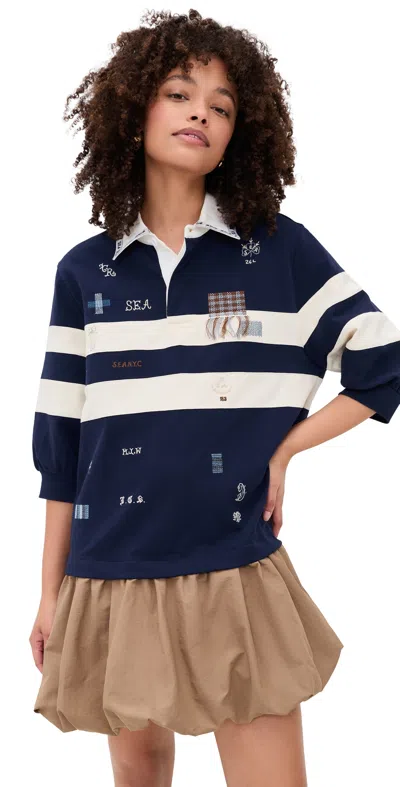 Sea Claira Emb Rugby Dress Multi In Brown