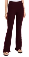 Sea Clare Thermal Knit Pants In Burgundy