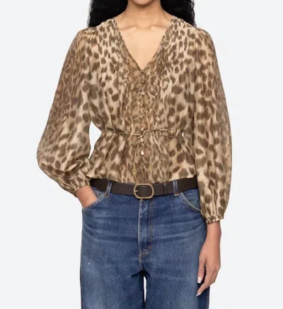 Sea Claude Leopard Print Top In Cream In Neutral