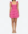 Sea Cole Ramie Tiered Dress In Pink In Pink
