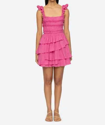 Sea Cole Ramie Tiered Dress In Pink
