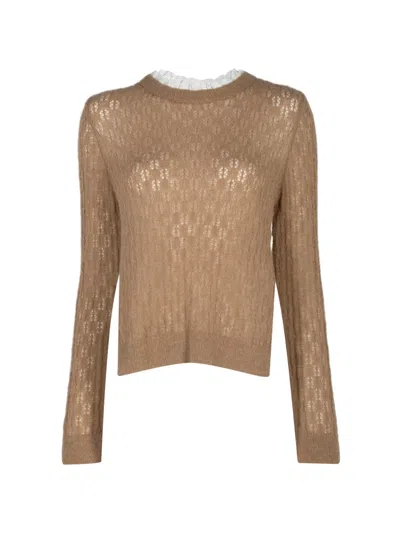 Sea Contrast-back Sweater In Brown