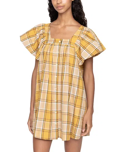 Sea Copeland Plaid Mini Dress In Yellow