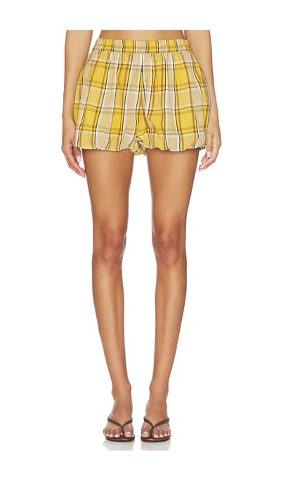 Sea Copeland Plaid Shorts In Yellow