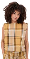 Sea Copeland Plaid Top In Yellow In Multi