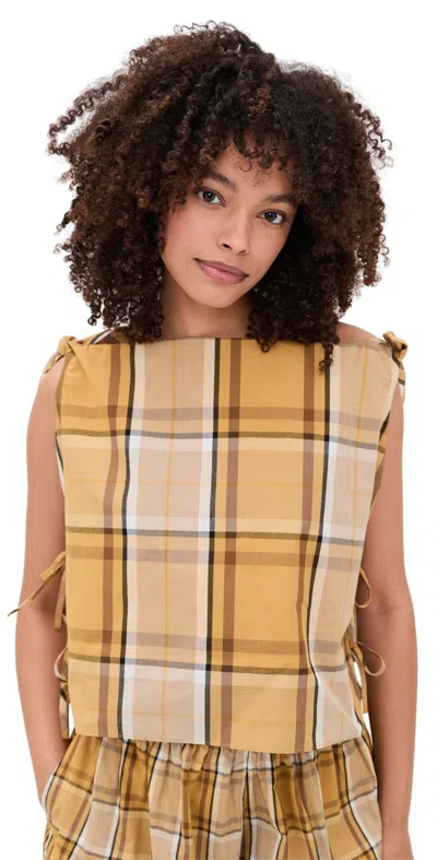 Sea Copeland Plaid Top In Yellow