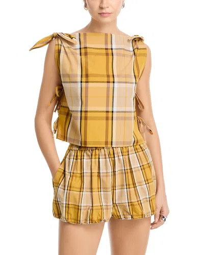 Sea Copeland Plaid Top In Gold