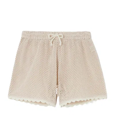 Sea Cotton Hook-knit Shorts In Black