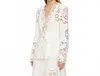 Sea Dahlia Eyelet Blazer In Pearl In White