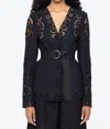 Sea Dahlia Eyelet Detailed Blazer In Black
