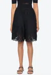 Sea Dahlia Eyelet Detailed Shorts In Black In Black
