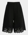 Sea Dahlia Eyelet Shorts In Black