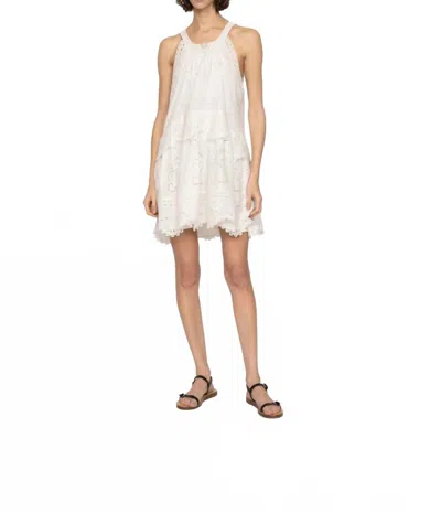 Sea Dahlia Eyelet Tank Dress In Pearl In White
