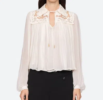 Sea Daphne Lace Long Sleeve Top In Cream In Neutral