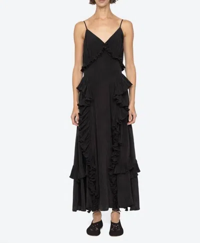 Sea Delilah V-neckline Slip Dress In Black