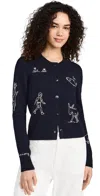 Sea Demi French Workwear Knit Cardigan Navy In Navy
