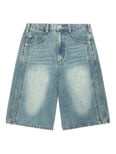 Sea Denim Panelled Knee-length Shorts In Blue