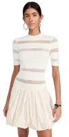 Sea Devon Knit Long Sleeve Combo Short Dress Cream In Cream