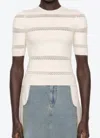 Sea Devon Knit Long Sleeve Combo Short Dress Cream In White