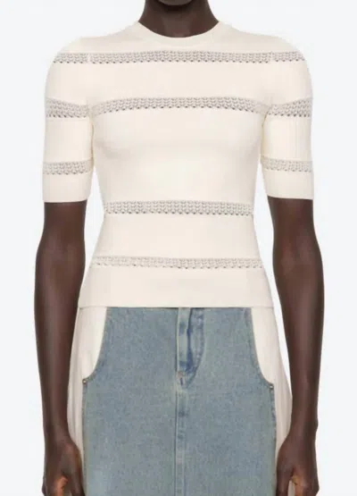 Sea Devon Knit Tee In Cream In White
